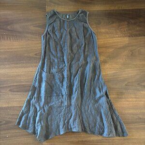 Inzio Grey Cotton + Linen Dress - Size S